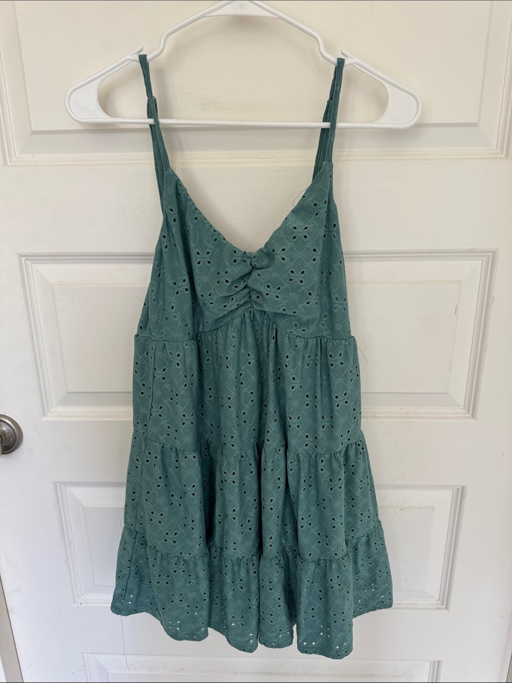 Women’s Teal Eyelet Summer Dress - Brand Unknown